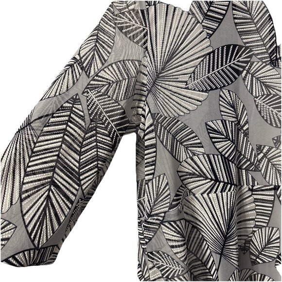 R&M Richards Blue & White Open Front Mesh Cardigan Size 16 - Picture 4 of 7